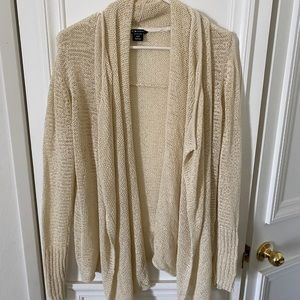 Oakley Cream Loose-Waffle Weave Cardigan (S/M)